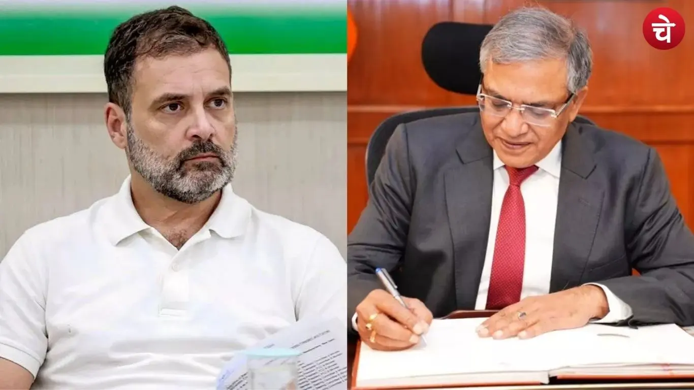 File photo of Rahul Gandhi and Chief Election Commissioner Gyanesh Kumar